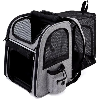 Pet Supplies Portable Breathable Double Shoulder Cat Bag, Foldable Puppy Backpack, Fashionable and Expandable Pet Bag